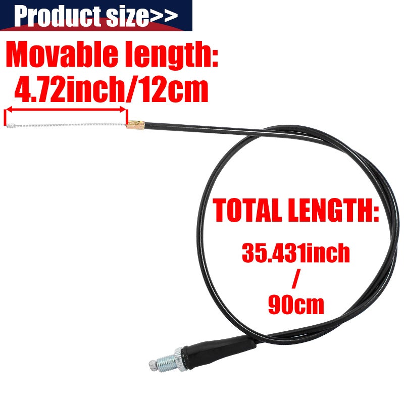 QAZAKY Black Throttle Cable for 49cc 50cc 70cc 90cc 110cc 125cc 140cc 150cc 4-stroke Engine ATV Quad Scooter Go Kart Moped Chopper Pit Dirt Mini Bike XR50 CRF50 XR70 CRF70 XR80 CRF80 Z50R TTR SSR SDG - Image 3